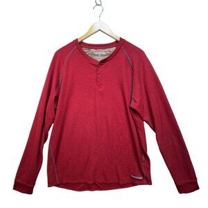Realtree Mens Long Sleeves Henley Shirt Size XL Red Camping Hunting Pullover